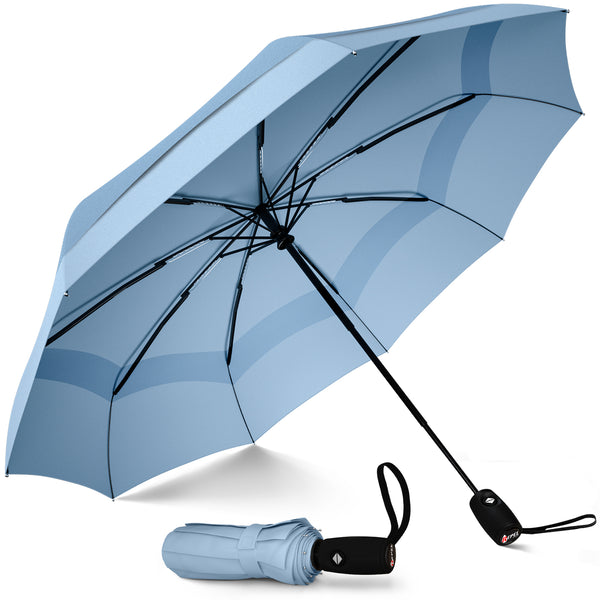 Windproof Travel Umbrella - Compact, Automatic, Slate Blue - Repel Umbrella