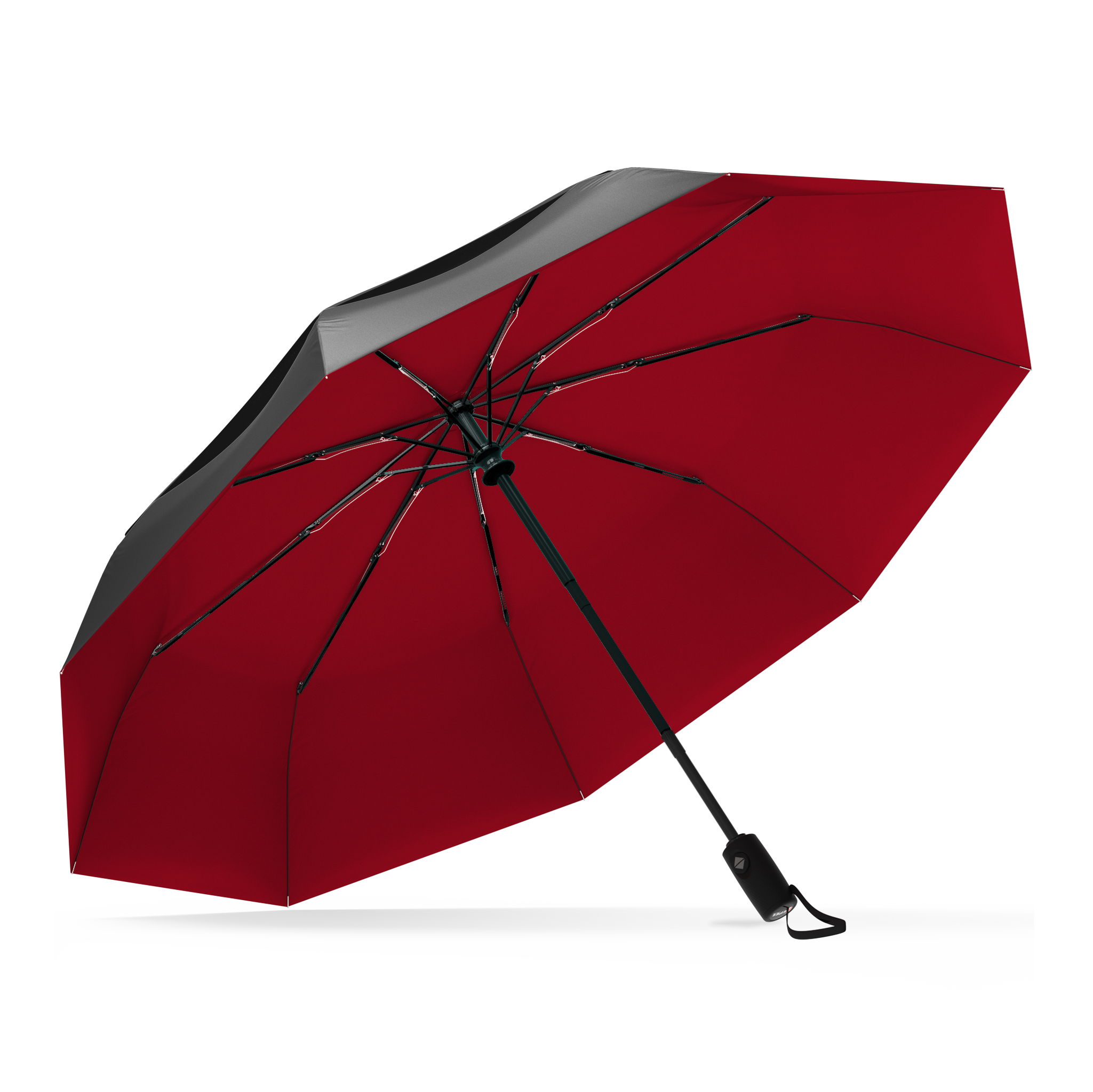 Windproof Travel Umbrella Compact, Automatic, Red Black