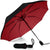 Windproof Travel Umbrella - Compact, Automatic, Red & Black